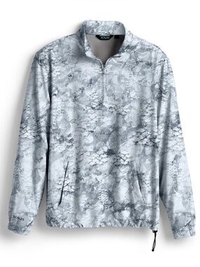 Scales camo quarter zip size XXL mens in blues and grays, Cobblestone Creek logo